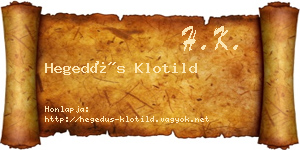 Hegedűs Klotild névjegykártya